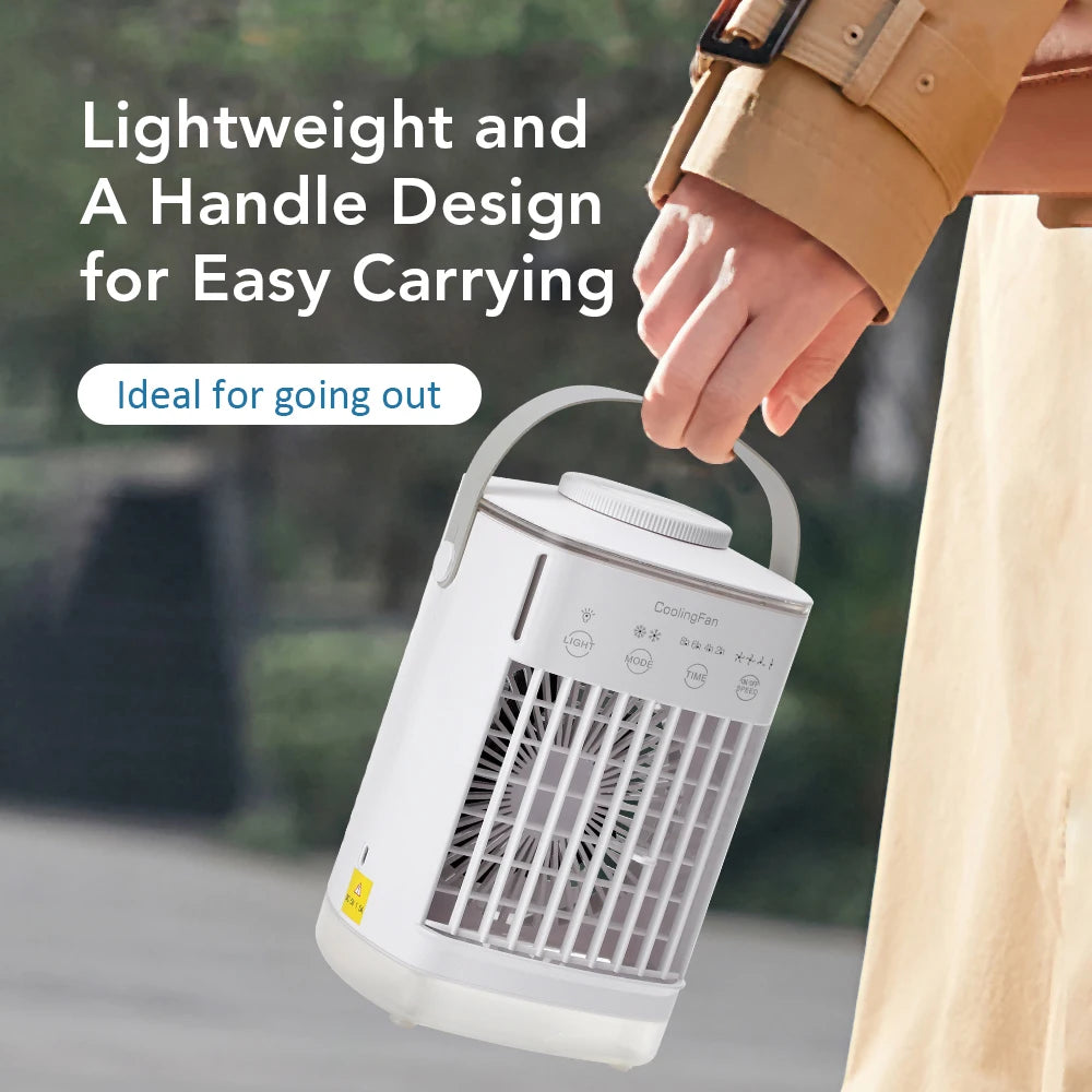 3 In 1 Fan AIr Conditioner Household Small Air Cooler LED Night Light Portable Humidifier Air Adjustment Fan Office Home Fan