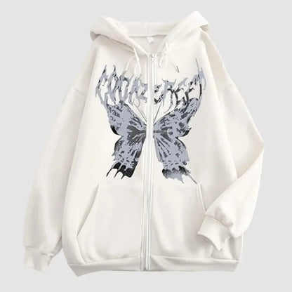 Men's Hoodie Coat Fun Skeleton Butterfly Zipper Hoodie Loose and Comfortable Sports Shirt Long Sleeve Top