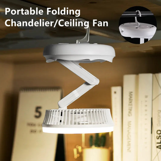 Foldable Table & Wall-Mount Fan – USB with LED Light, 4-Speed