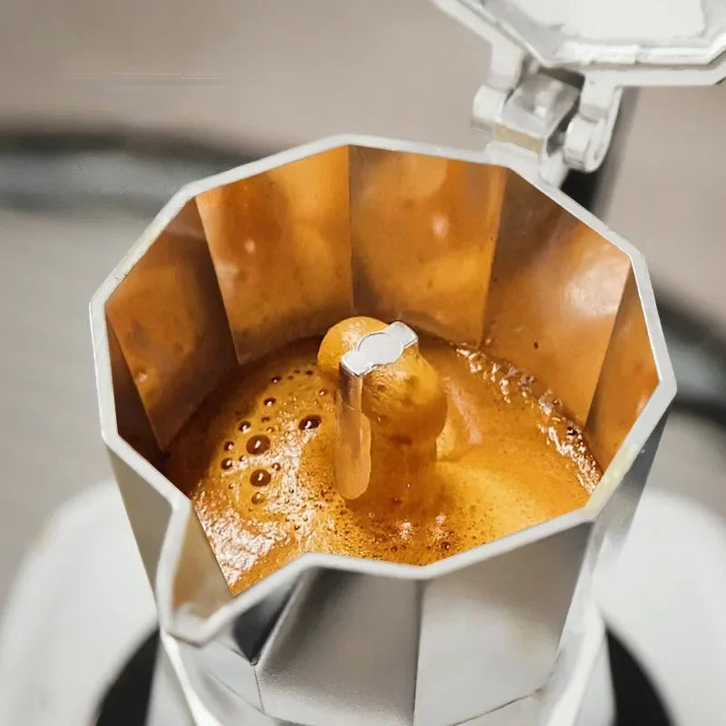 Italian Mocha Coffee Pot - Portable Aluminum Octagonal Coffee  Tea Maker - ZOOMNSTORE