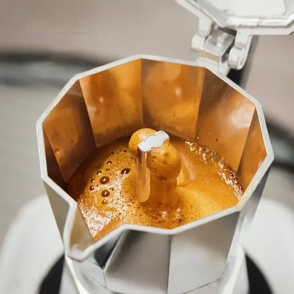 Italian Mocha Coffee Pot - Portable Aluminum Octagonal Coffee  Tea Maker - ZOOMNSTORE