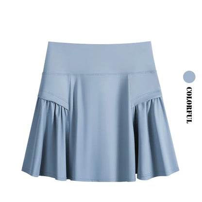 DRUR 2pcs Tennis Skirt Set Women Summer Sports Suit 2 Piece Fitness Top Skort Sets Ladies Golf Wear Set Sportswear Outfits 2025