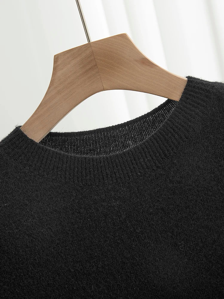 Men Classical T-shirt 100% Merino Wool Sweater O-neck Short Sleeve Pullover Smart Casual Basic Clothing Cashmere Knitwear Tops