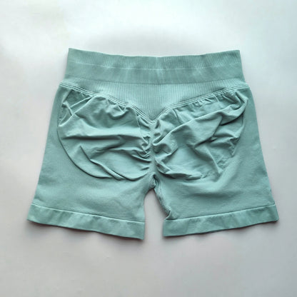 Women Gym Shorts - High Waisted Seamless Workout Shorts With Scrunch Butt Design
