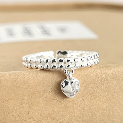 Sterling Silver Rings Adjustable Vintage Hip Hop Couples Silver Bands | Hollow Line Design