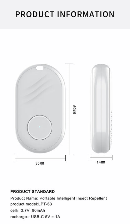 M63 Mosquito Repellent Pendant Mosquito Proof Keychain Children Adults Outdoor Portable Ultrasonic Insect Repellent Rechargeable