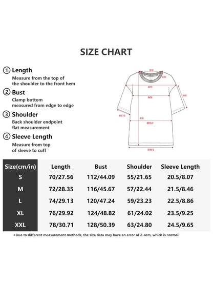 Kpop Anime T Shirt - Oversized Vintage Cotton Knit Tee | Breathable Casual Top