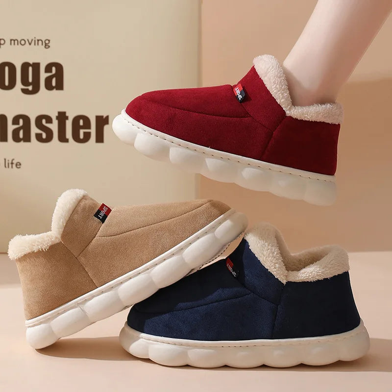 Mens Plush Indoor Slippers - Soft Fluffy Cotton House Shoes - ZOOMNSTORE
