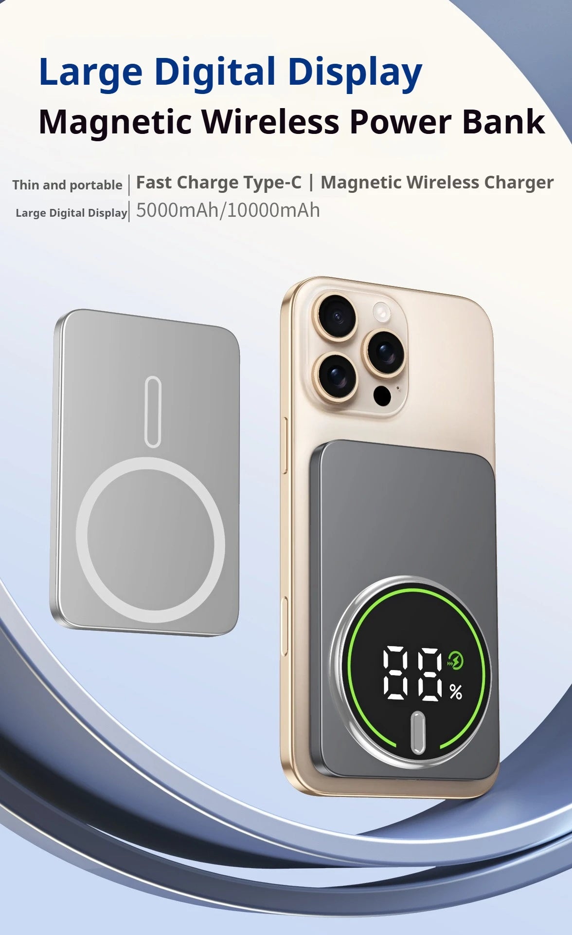 Magnetic Power Bank 10000mAh Wireless Powerbank 20W Slim Portable Battery Charger for MagSafe iPhone 17 16 15 14 13 12 Samsung