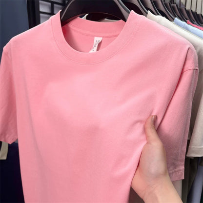Xiaoma Embroidery Casual Pure Cotton Short Sleeved T-shirt for Young Men, Round Neck Solid Color T-shirt for Men