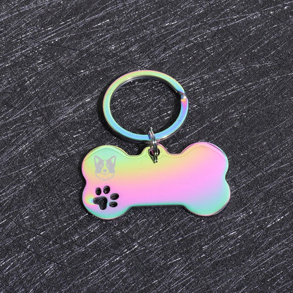 Custom Text Dog Tags Personalized Name Dog Cat ID Tag Bone Shaped Pendant Laser Engraving Address Number Customized Pets ID Tag