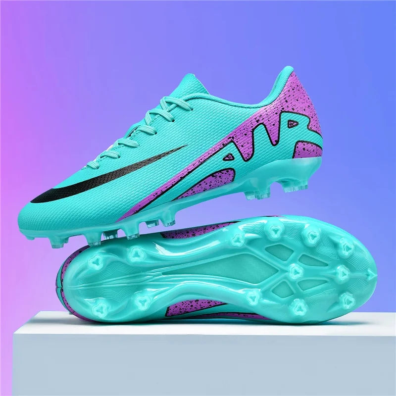 Men Soccer Shoes - Ultralight Football Boots With Long Spikes | Breathable Cleats