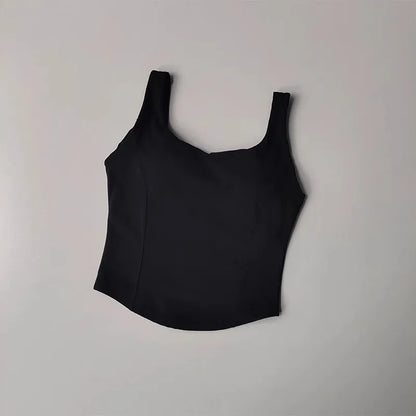 High Strength Back Fitness Tank Top Women's Running Shockproof Sports Bra High Elastic Gathering Nude Yoga Bra for External Wear