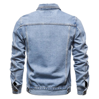 Men's Denim Jacket Trend Retro Fashion Casual Jacket Suitable Young Blue Black Youth Workwear Locomotive Spring Autumn Winter