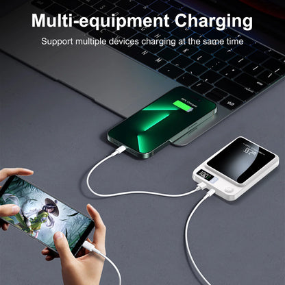 2-in-1 Wireless Magnetic Power Bank Fast Charging Portable PD 22.5W 10000mAh LED Power Display for iPhone 17/16/15/14 Samsung