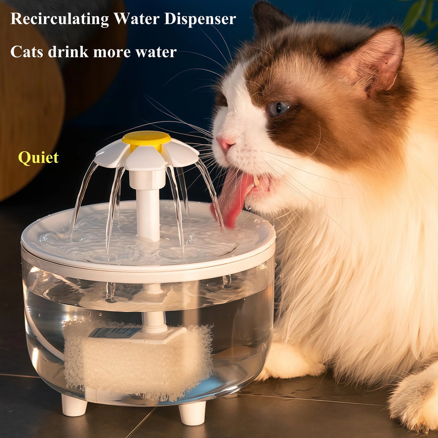 B USB Electric Mute 1.2L Pet Water Fountain Automatic Cat Drink Bowl Filter Pet Drinking Dispenser Drinker For Cats Water Filter