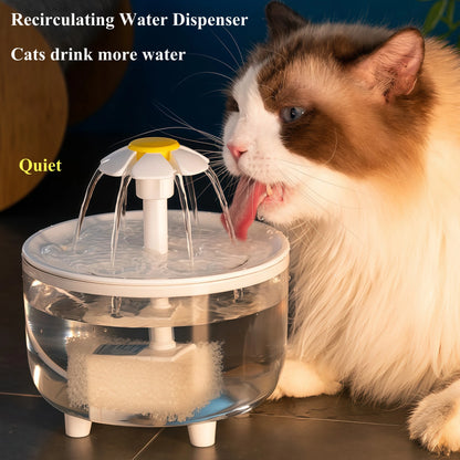 B USB Electric Mute 1.2L Pet Water Fountain Automatic Cat Drink Bowl Filter Pet Drinking Dispenser Drinker For Cats Water Filter
