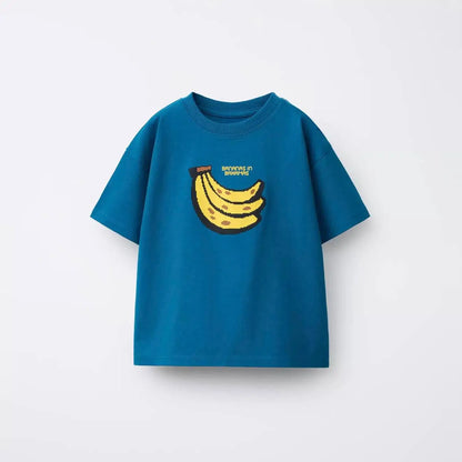 Printed Cartoon T-shirt For Kids Clothing Summer Costume Simple Fashion Baby Girl And Boy Short Sleeve Tees Tops Children Tshirt