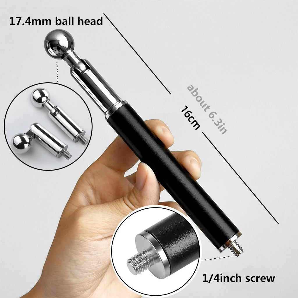 Metal Tube Extendable Rod Selfie Stick Monopod Extention Pole Stand Holder with 1/4inch Screw Ball Head for Mobile Phone Cameras