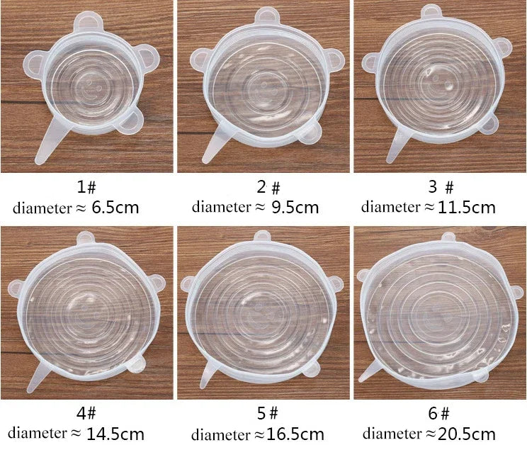 Silicone Stretch Lids – Reusable Airtight Food Covers (Set)