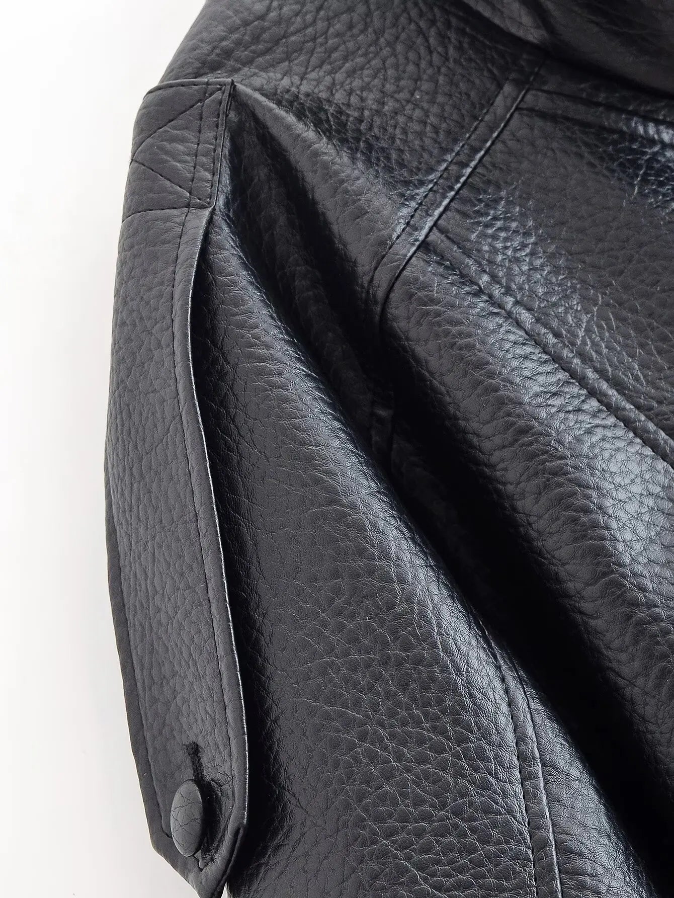 Women Autumn Jackets – Black Zipper Jacket With Asymmetric Button & Turtleneck Collar