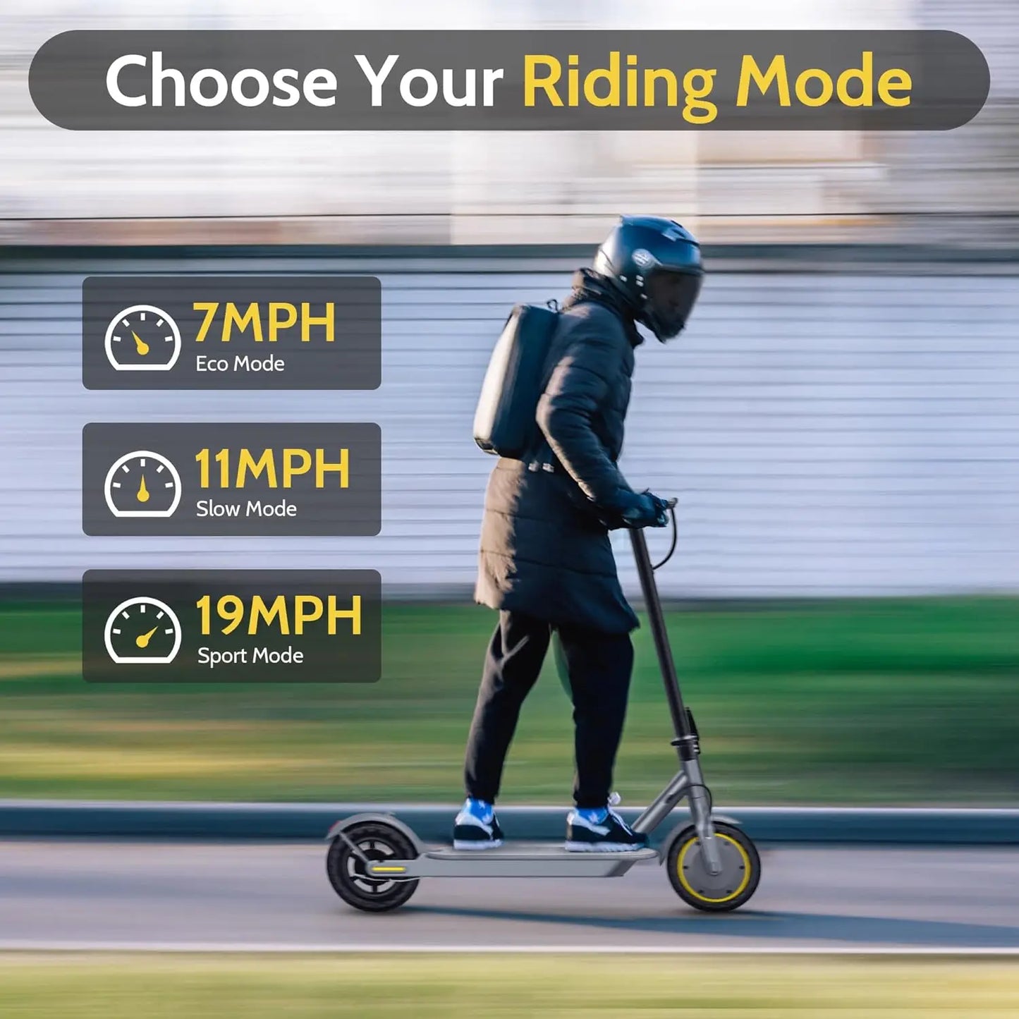 NAVIC T5 Electric Scooter 350W 19MPH APP Smart Control Scooter 8.5inch Solid tire Folding E-Scooter 22Miles Max Range for Adult
