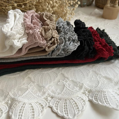 New Winter Autumn Baby Girls Knee High Socks Lace  Ruffle Long Sock Cotton Kids Toddlers Princess Christma Socken For 0-5Years