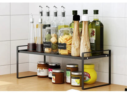 Kitchen Dish Rack - Stainless Steel Stackable Over Sink Shelf & Cutlery Holder
