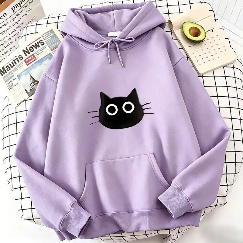 Kawaii Cat Print Hoodies Spring Autumn Winter Casual Hoodies Sweatshirts Men Women 90s Clothes Hoodie Sweatshirt