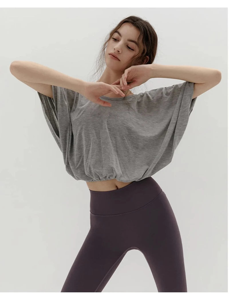 Women's Oversized Cutout T-Shirt – Backless Yoga & Running Top