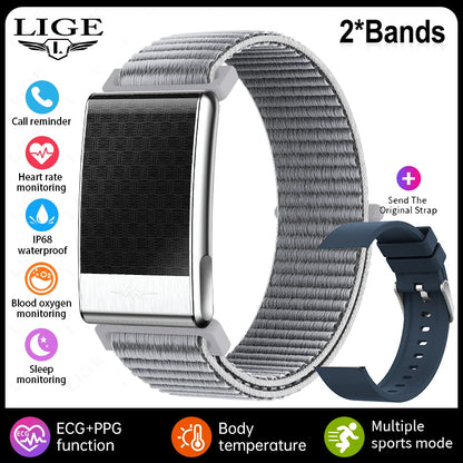 New ECG Health Smart Bracelet Men Women Heart Rate Blood Pressure Blood Lipids Uric Acid IP68 Waterproof Sport Band Smartwatches