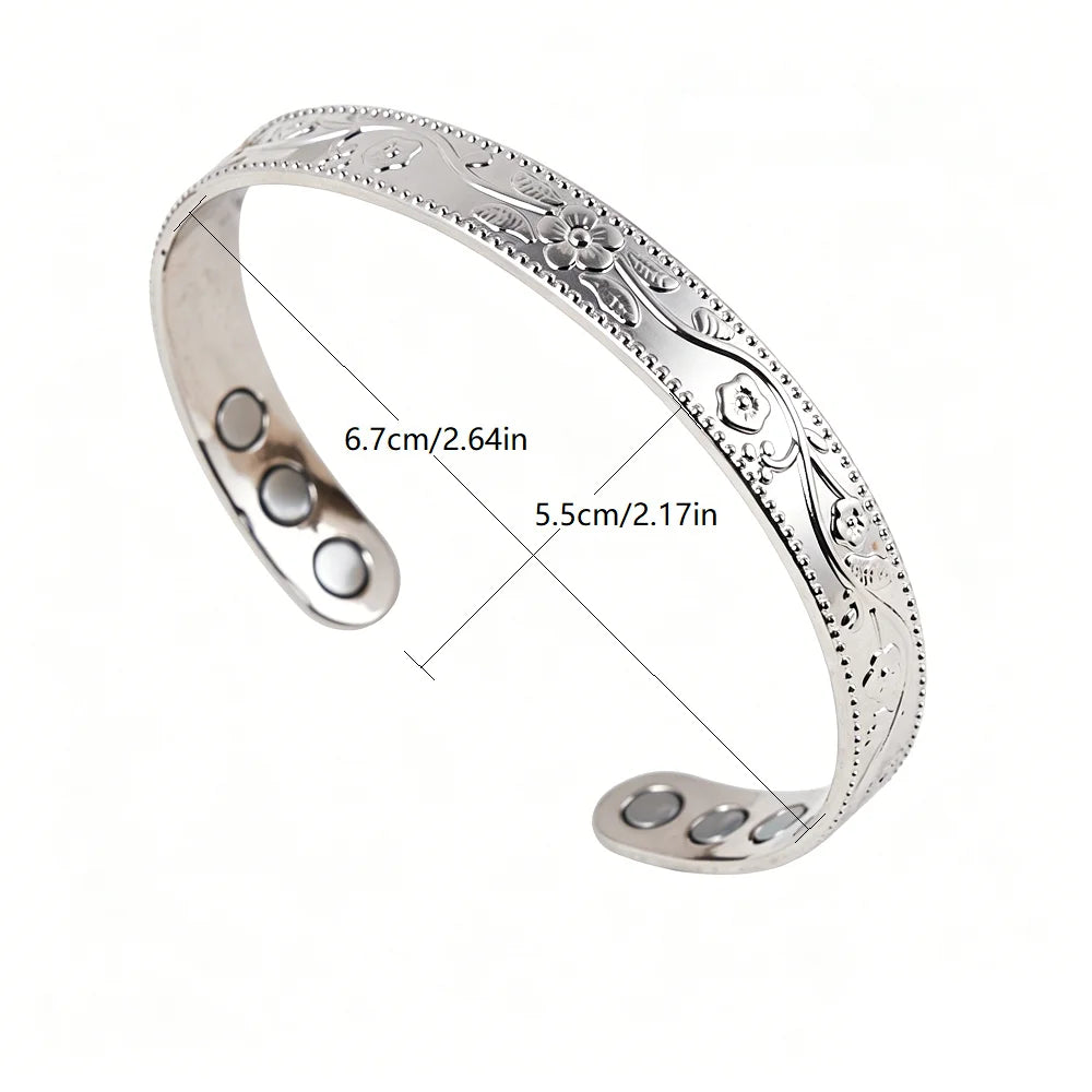 Viking Tree of Life Celtic Knot Zinc Alloy Magnetic Bracelet Ring Set Open Cuff Vintage Healing Jewelry for Men Women