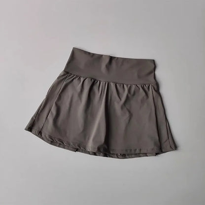 Women's High-Waisted Sports Short Skirt Anti-Glare A-Line Yoga Pants Skirt with Inner Lining for Fitness Cool Design