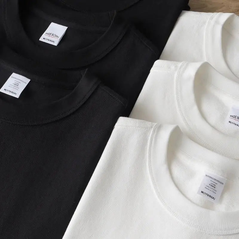 Organic Cotton T Shirt - Men's Solid Color Casual Crew Neck Tee Breathable