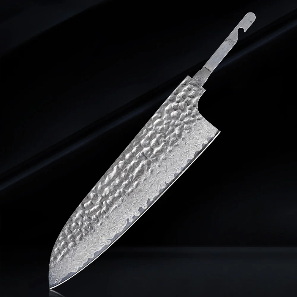 Damascus Steel VG10 Chef Knife Blank - Hand Forged Kitchen Knife Making Tool