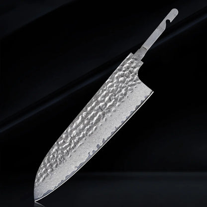 Damascus Steel VG10 Chef Knife Blank - Hand Forged Kitchen Knife Making Tool