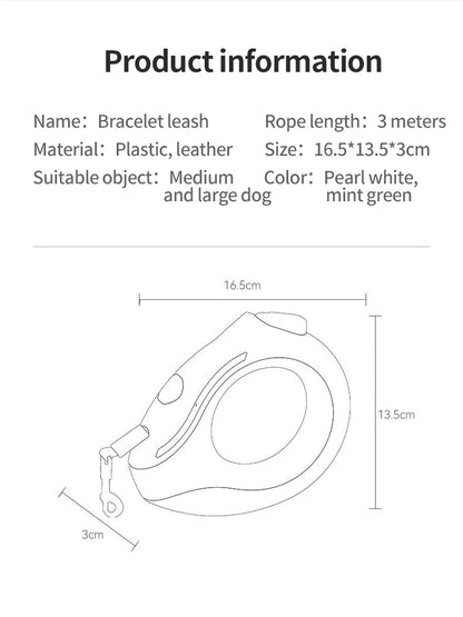 LED pet retractable leash wearable touch dimming suitable for small dogs, medium dogs and cats Pet supplies Luminous travel safe