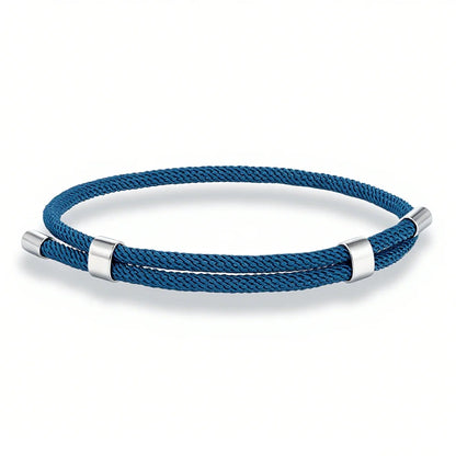 MKENDN Simple Style Men Women Bracelet 3mm Durable Marine Rope With Polished Steel Closure Jewelry Summer Beach Gifts