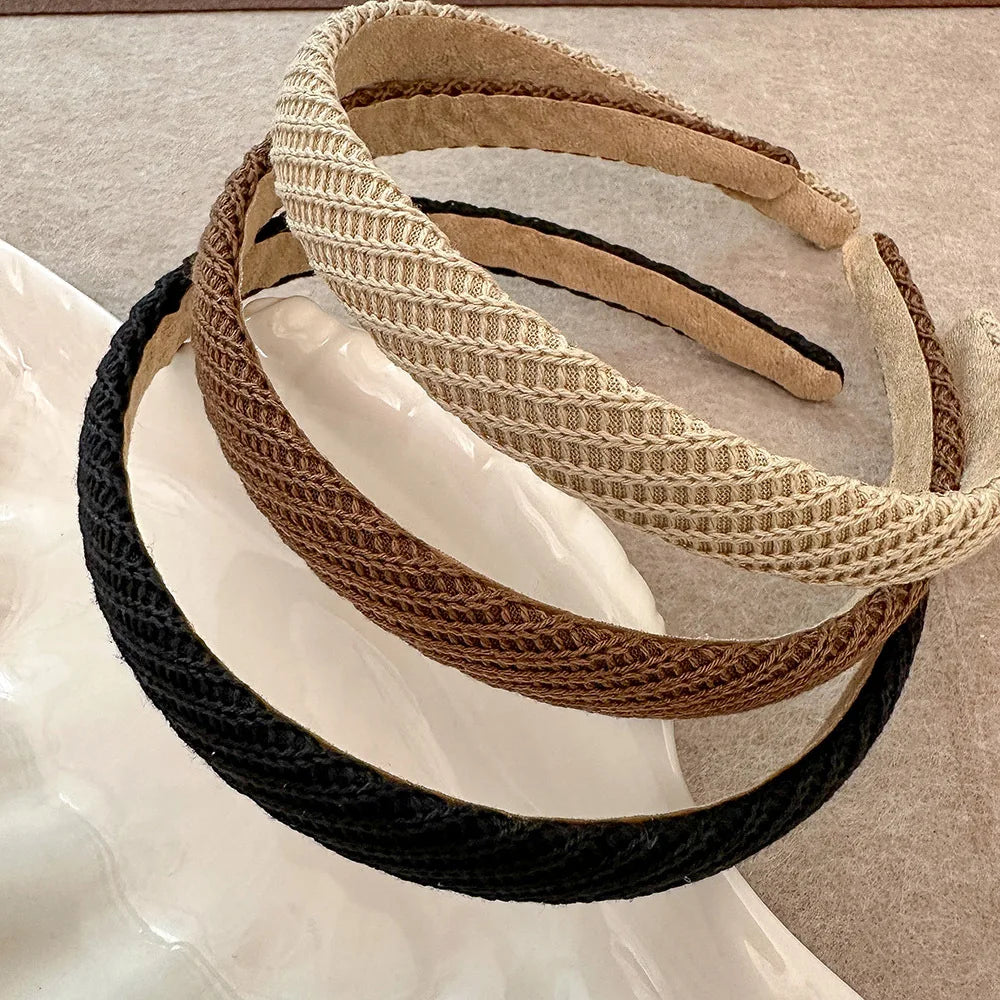 Retro Black White Bezel Hoop Hairbands Vintage Wedding Party Bride Headbands Women Girls Accessory