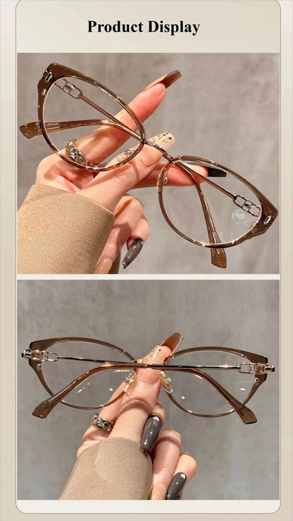 Women's Reading Glasses - Anti Blue Light, Retro Frames, Ultra Light, Clear Lens