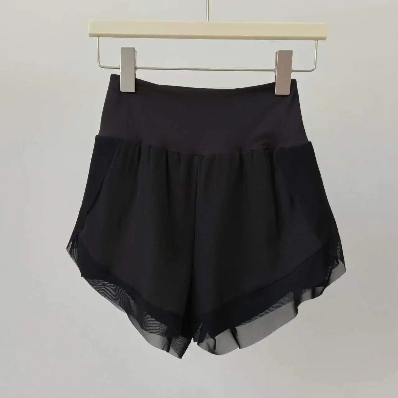 Summer Women's High-Waisted Sports Shorts Mesh Breathable Double-Layer Quick-Dry Gym Fitness Running Cycling Yoga Shorts