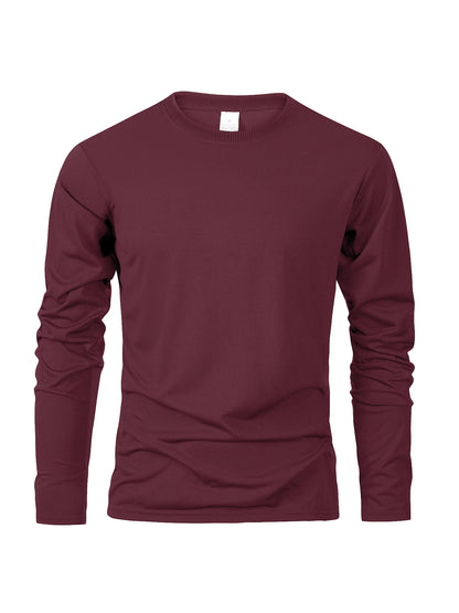 Spring Autumn Men‘s T-shirts Long Sleeve Casual Tops Solid Color High Quality Black T-Shirt Classic Men Clothing