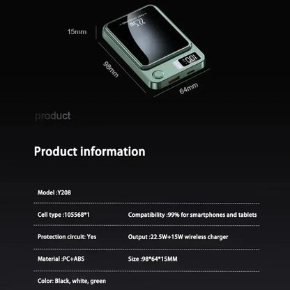Lenovo 500000mAh Portable Magnetic Wireless Power Bank Fast Charger For Magsafe Auxiliary Battery For iphone Huawei Samsung 2027