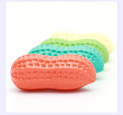 Dog Chewing Toy Simulation Peanut Squeaking Plaything Grinding Teeth Cleaning Anti Bite Rubber Cat Pet Toy Interactive Chew