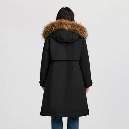 Women Goose Down Jacket | Waterproof Winter Coat with Thermal Insulation & Loose Fit Design