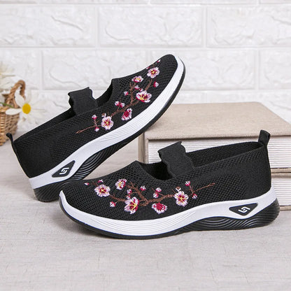 Women's Shoes 2025 Summer Casual Sneakers Breathable Embroidered Chunky Sole Affordable Free Shipping
