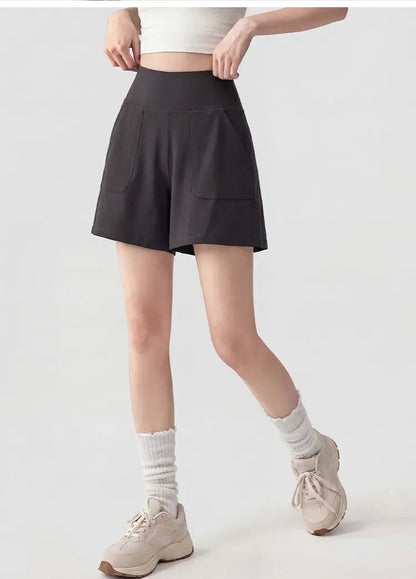 Summer High-waisted Abdominal Tightening Yoga Three-point Pants Casual Running Training Quick-drying Thin Loose Sports Shorts