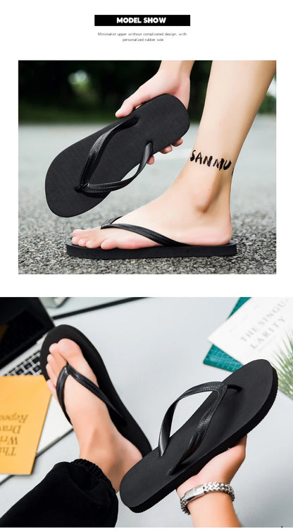 High Quality Men's Flip Flops Summer Light Beach Slippers Fashion Non-slip Casual Male Sandals Outdoor Black Flip Flop Sandals