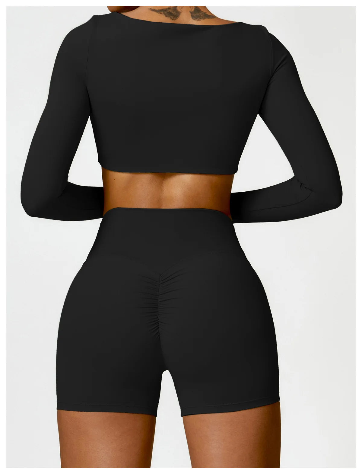 Women Yoga Suit - Quick Dry Gym Tracksuit With Long Sleeve Top & High Waist Leggings