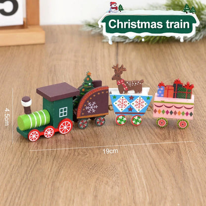 Christmas Wooden Train Ornament - Merry Christmas Home Decoration 2024
